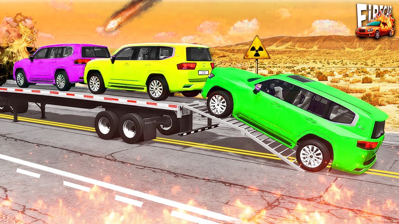 Heavy Trailer Truck vs Speed Bumps – Realistic Damage Physics – BeamNG Drive Ep.2 💢