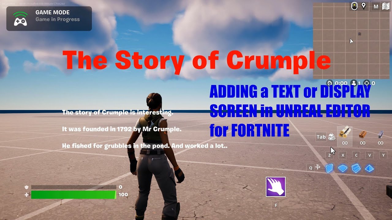 Добавление текстового виджета пользователя или заставки в игру Fortnite в Unreal Editor (январь 2...