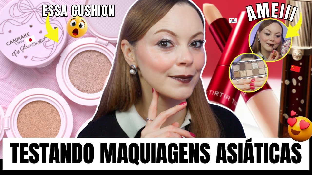 Testando Maquiagens Asiáticas - Maquiagem Chinesa | Coreana e Japonesa😍