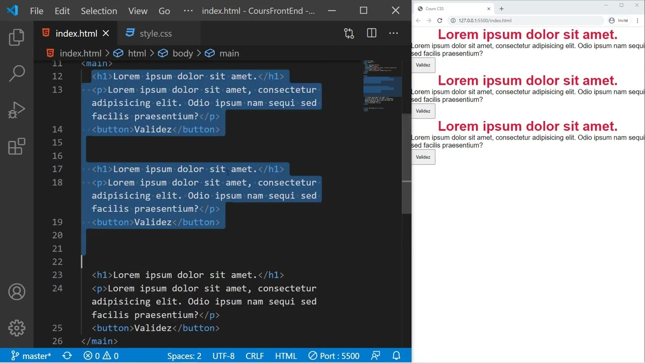 106 Utiliser Rem et Em pour du texte réactif