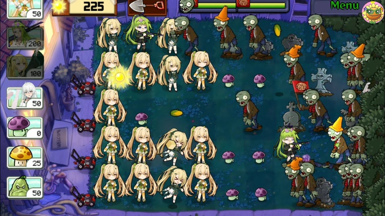 Plants girls vs zombies survival night endless