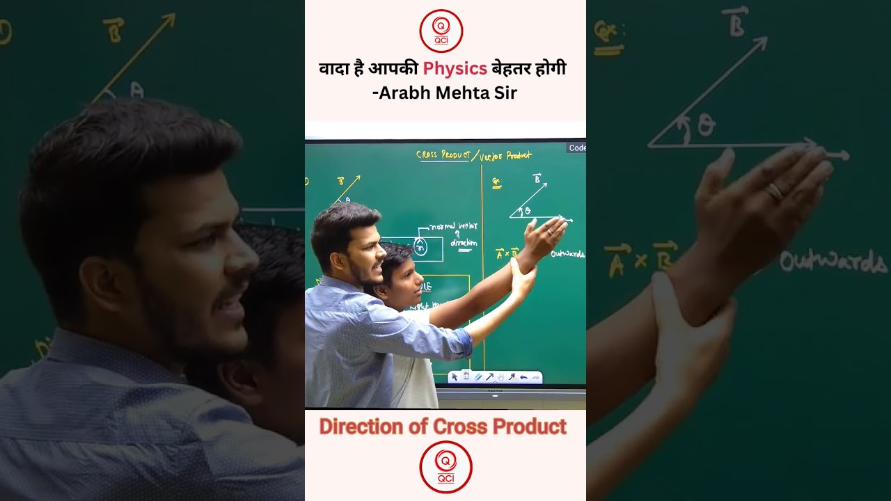 Direction of Cross product 😀#physics #science #experiment #physicsfun #sciencefun #shorts #qci #jee