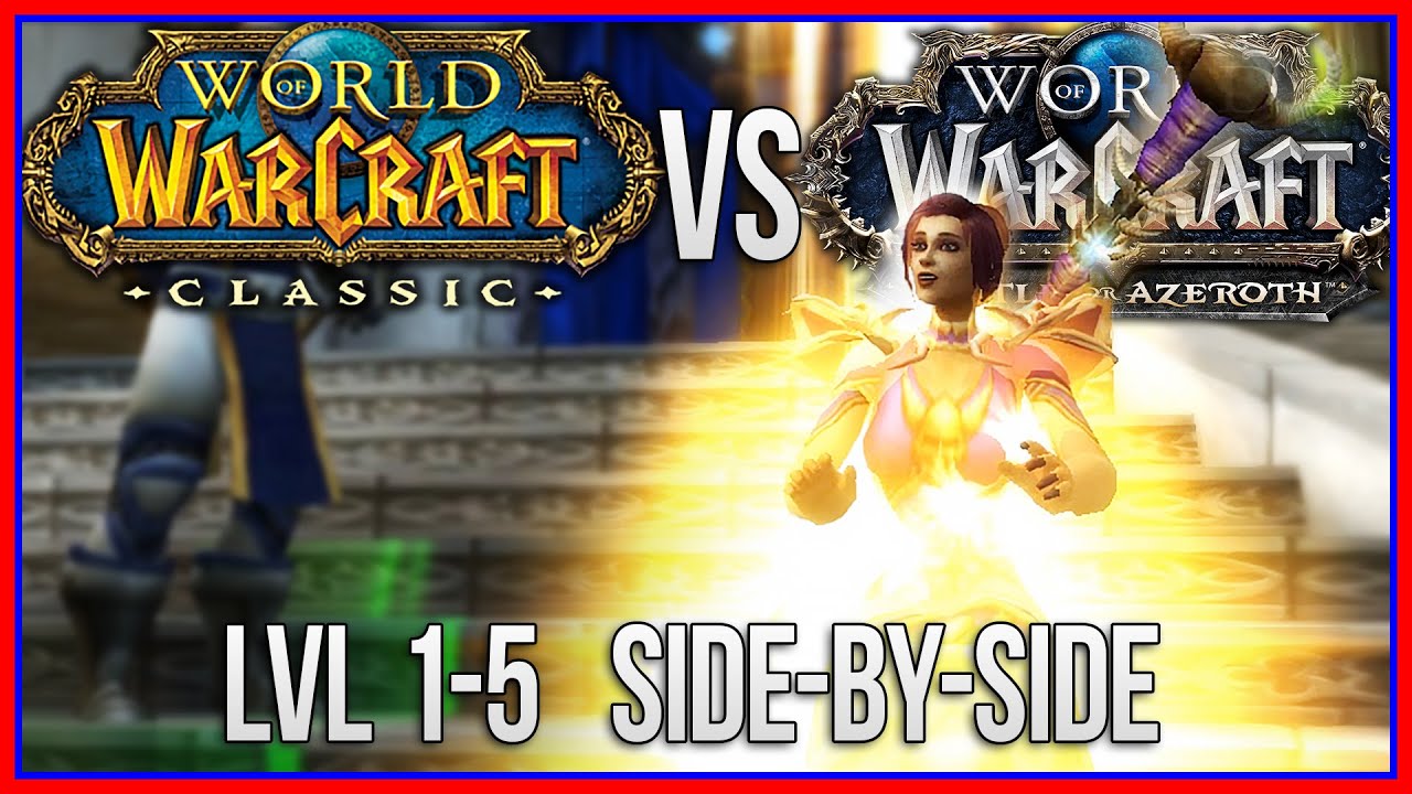 WoW Classic Beta vs BFA | Leveling 1-5 Side-by-Side Gameplay