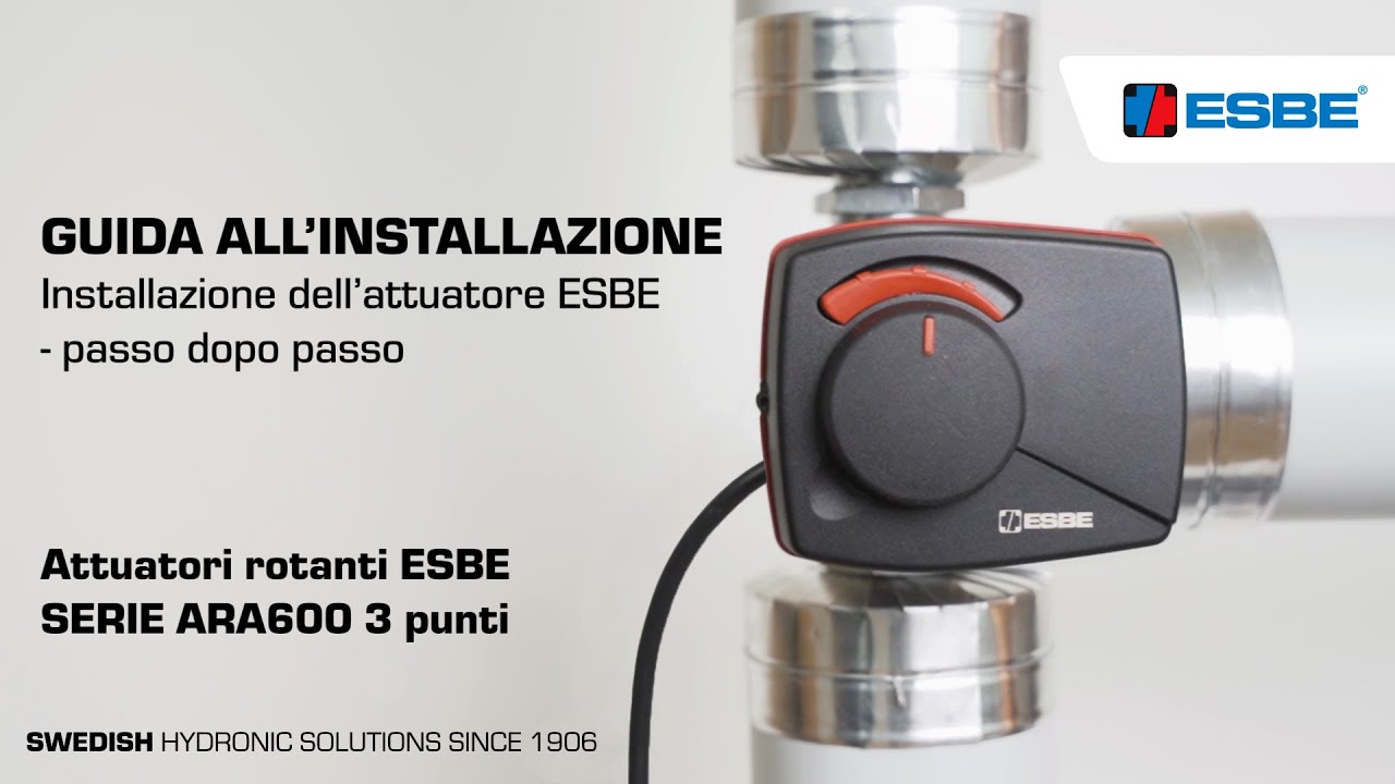 Installazione dell’attuatore ESBE – ARA600 a 3 punti
