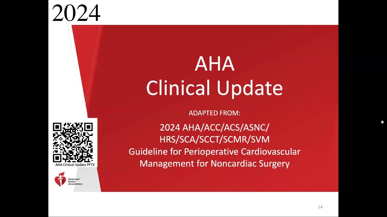 2024 AHA/ACC Guideline for Perioperative Cardiovascular Management for Noncardiac Surgery