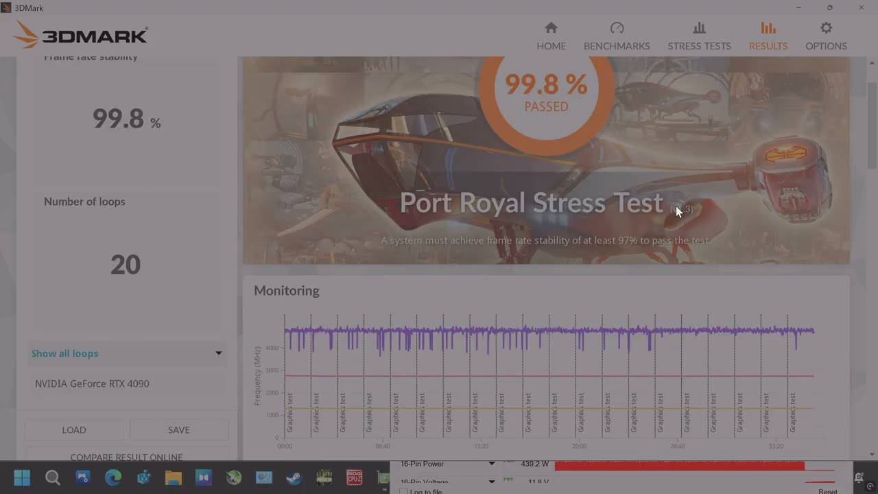 The ZOTAC AMP Extreme AIRO RTX 4090 - stress test 3DMARK 99.8 PASSED !