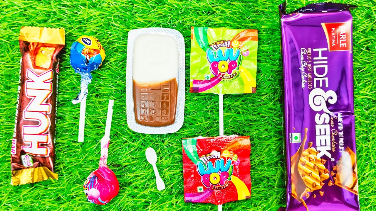 Chocolate Video ASMR  Popular Candys / some lots of colorful rainbow lollipop / unpacking chocolate 