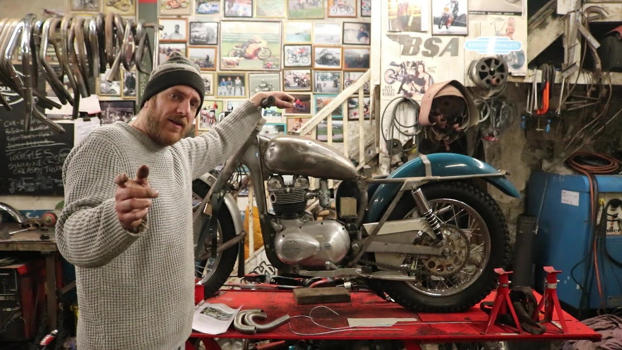 Exhaust system for a 'Grumph' Motorcycle which uses a Triumph 500 Engine in a Greeves Frame, Part 1