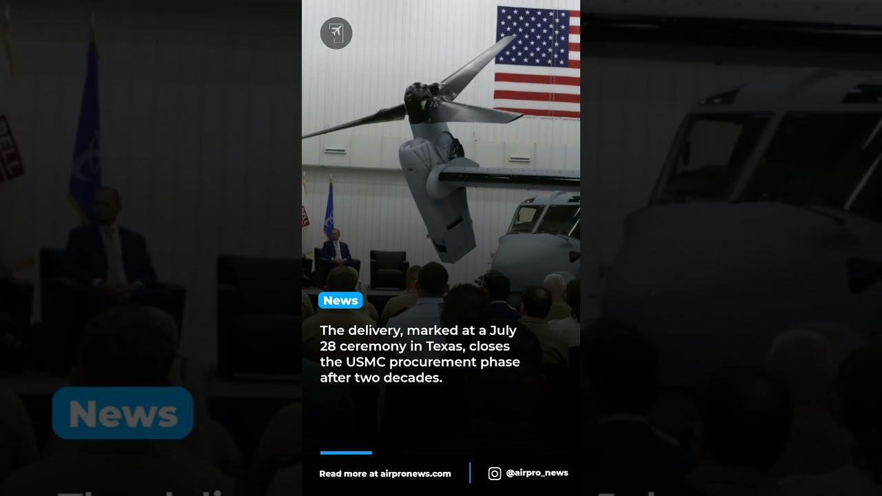 Bell and Boeing have delivered the 359th and final MV-22 Osprey to the Marine Corps.