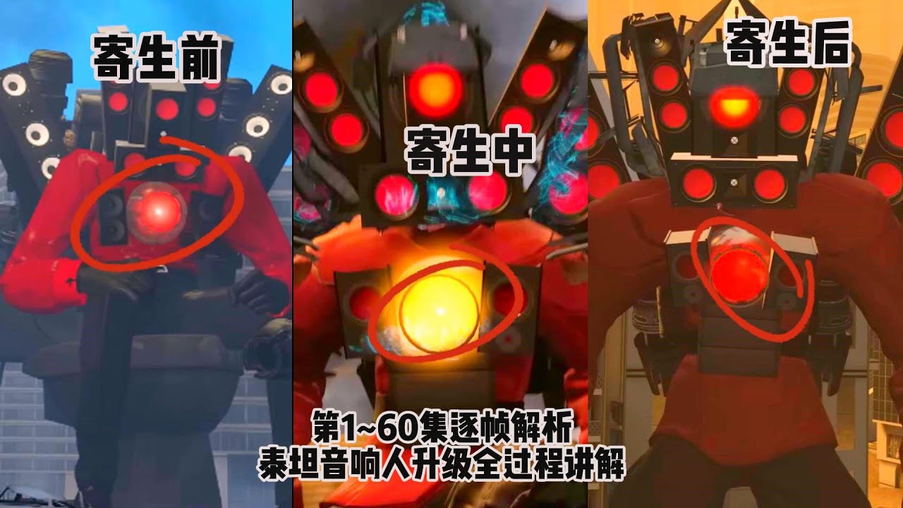 馬桶人1~60集劇情逐幀解析，泰坦音響人進化的四大階段，復仇與背叛！skibidi toilet#garrysmod #gmod #模組#搞笑#遊戲