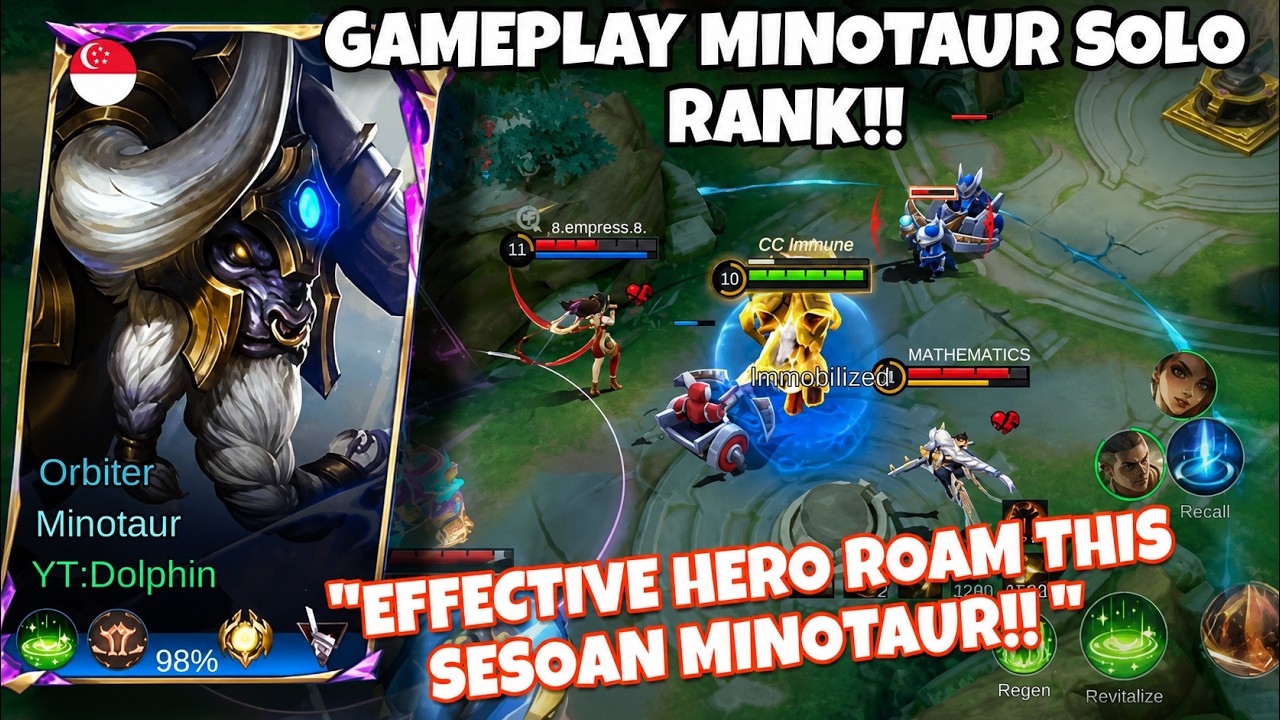 MINOTAUR ROAM GAMEPLAY 🔥 SOLO RANK | BEST ROAMER THIS SEASON!