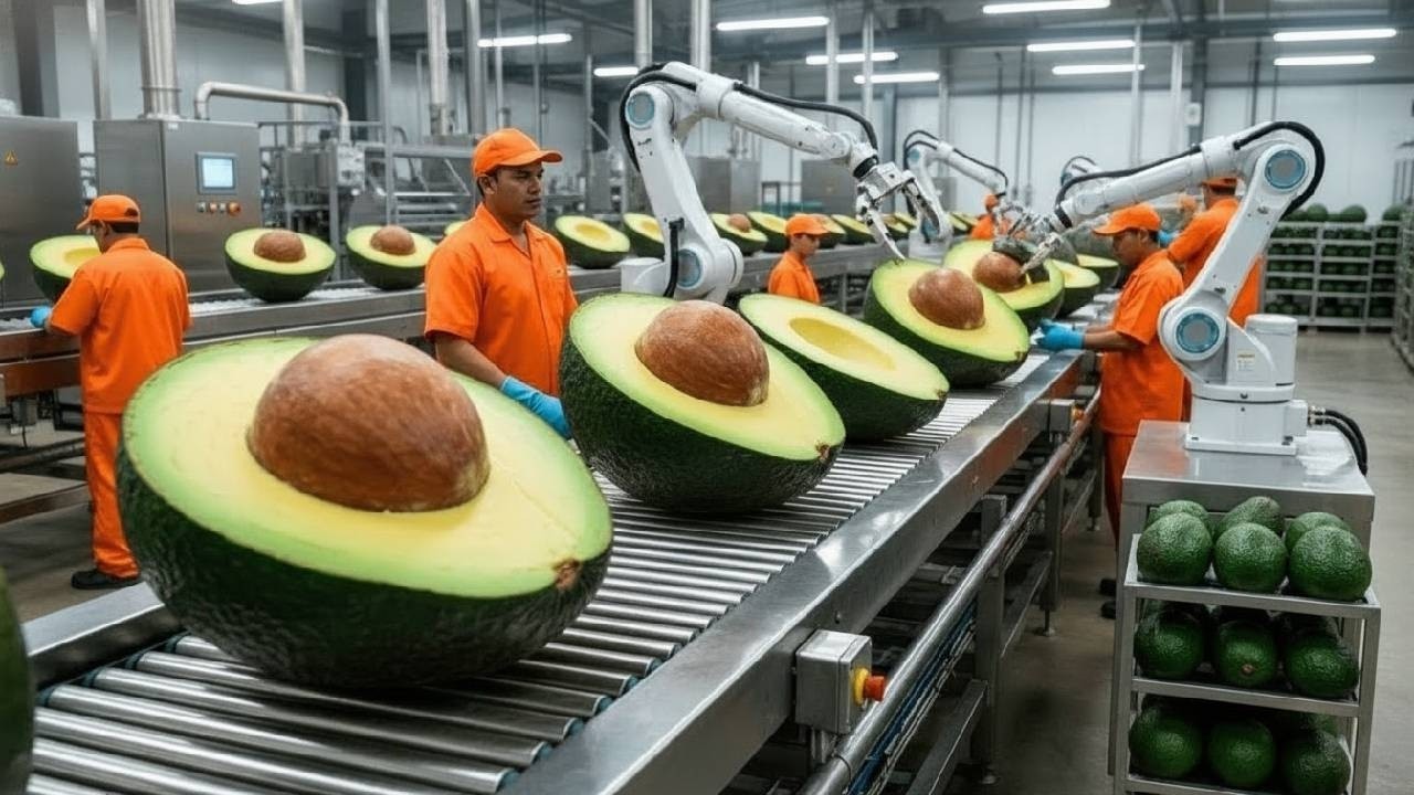 Cómo una Fábrica Moderna de Aguacate Convierte Aguacates Frescos en Helados y Batidos Premium