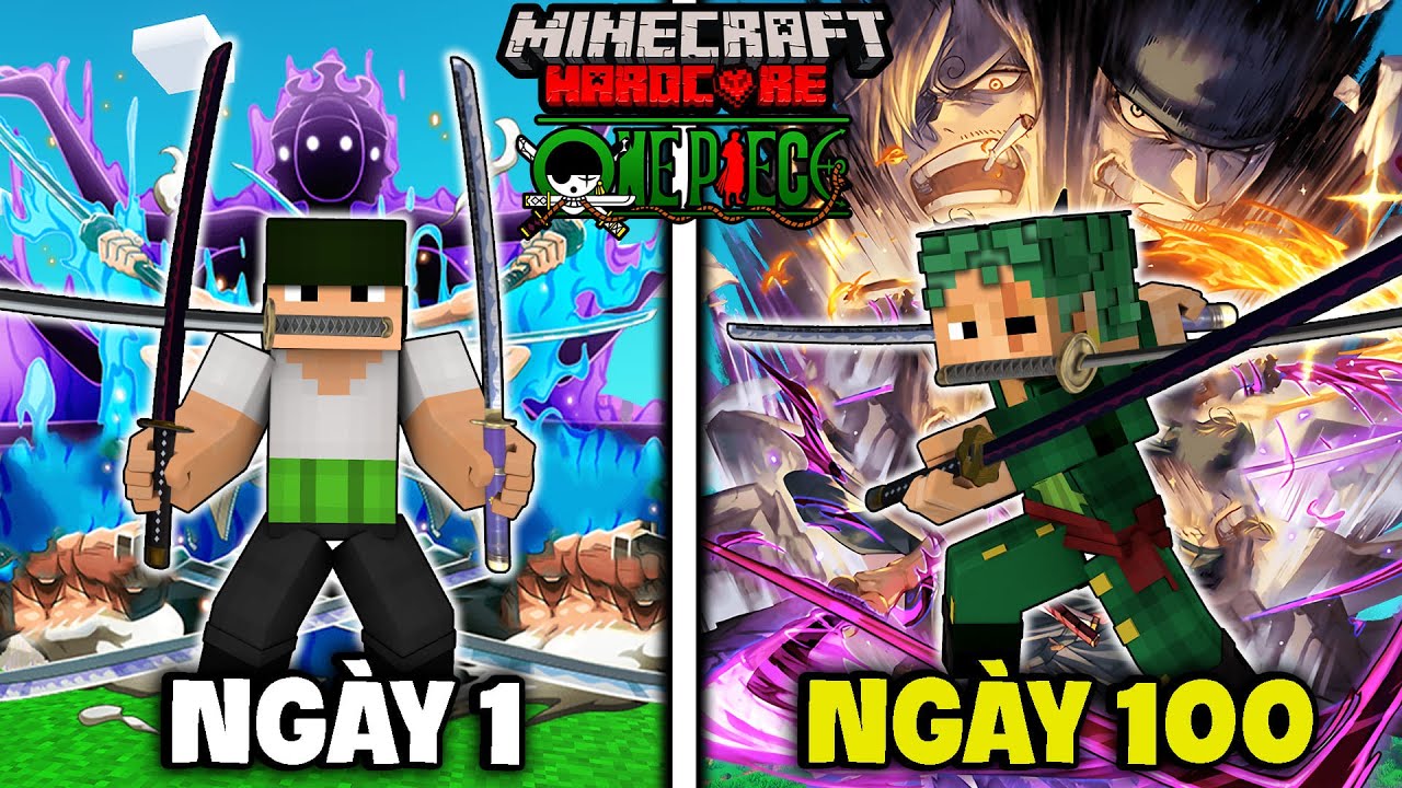 2 Cá Tóm Tắt 100 Ngày Zoro Minecraft Siêu Khó One Piece