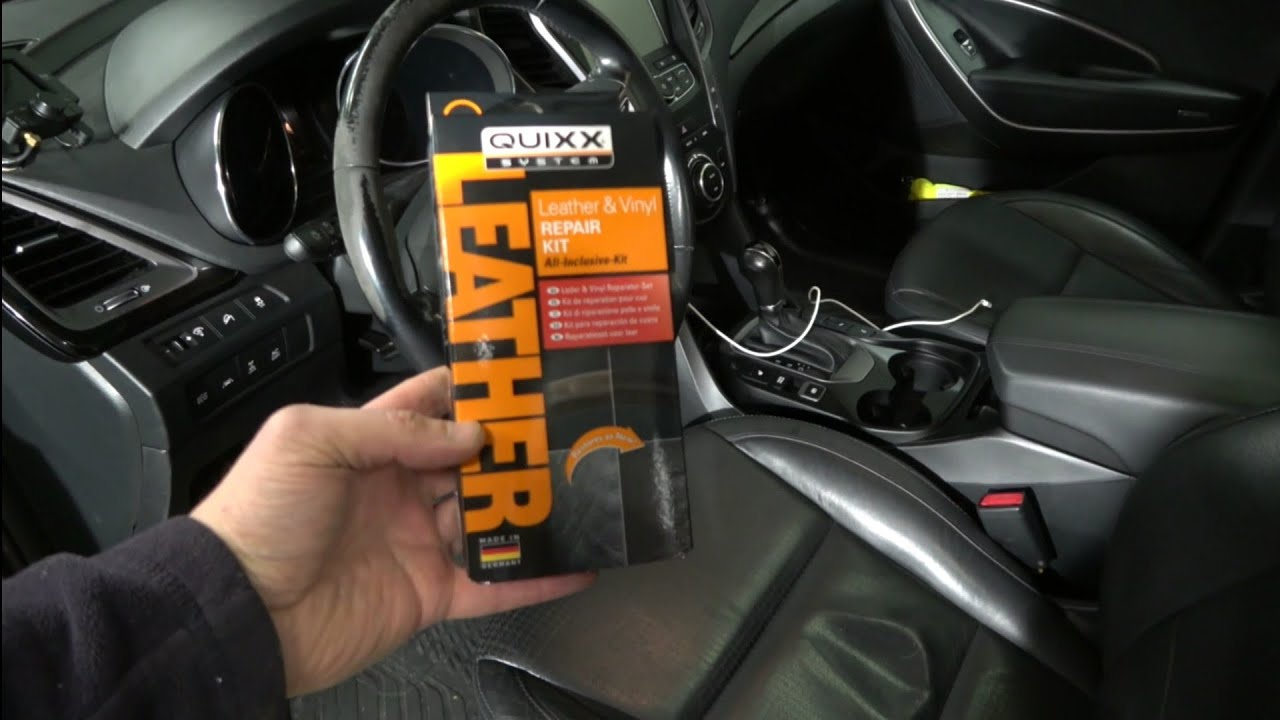 Reparasjon av slitt ratt feiler med Quixx Leather & Vinyl Repair Kit på Santa Fe 2014 2.2 CRDi