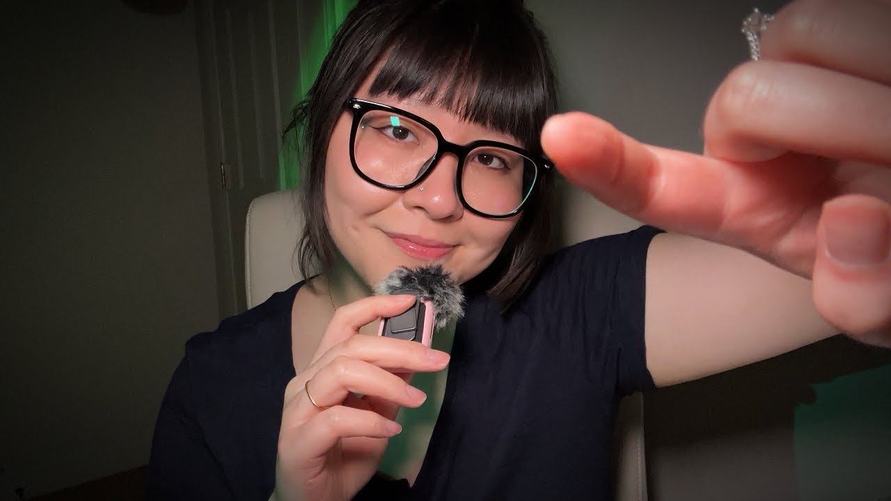 🎶 ASMR TINY Mic Upclose Trigger Words Whispering & Hand Movements ✨- with background music