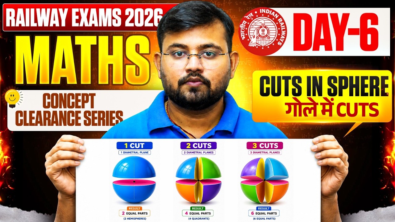 Railway Exams 2026 | Maths Sphere Cutting Questions🔥 | Maths by Sahil Sir