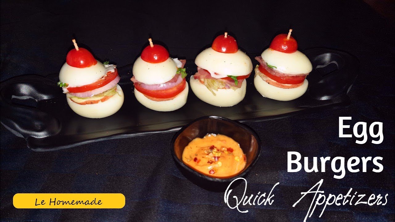 Egg burger | Quick 5 minute Appetizers | Party Snack | Egg burger by Le Homemade.