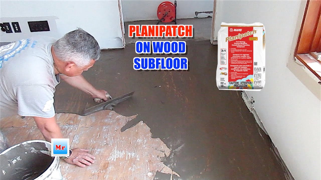 Как использовать Planipatch для выравнивания деревянного чернового пола MrYoucandoityourself