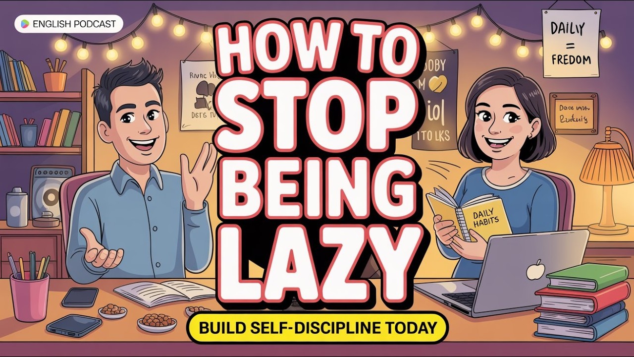 Improve English Listening & Speaking Podcast | How to Stop Being Lazy and Build Discipline | Podcast
