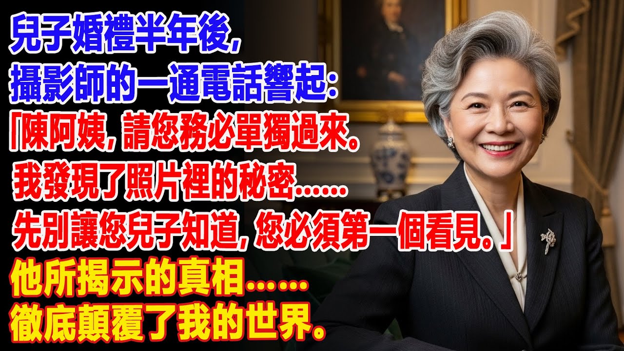 【真實故事】 兒子結婚💍半年了……今天，攝影師打來電話📞：「陳阿姨……我發現了一些東西！🔍」 | 父母子女冲突 | 真實故事 | 故事分享 | 情感故事 | 晚年哲理 | 說故事