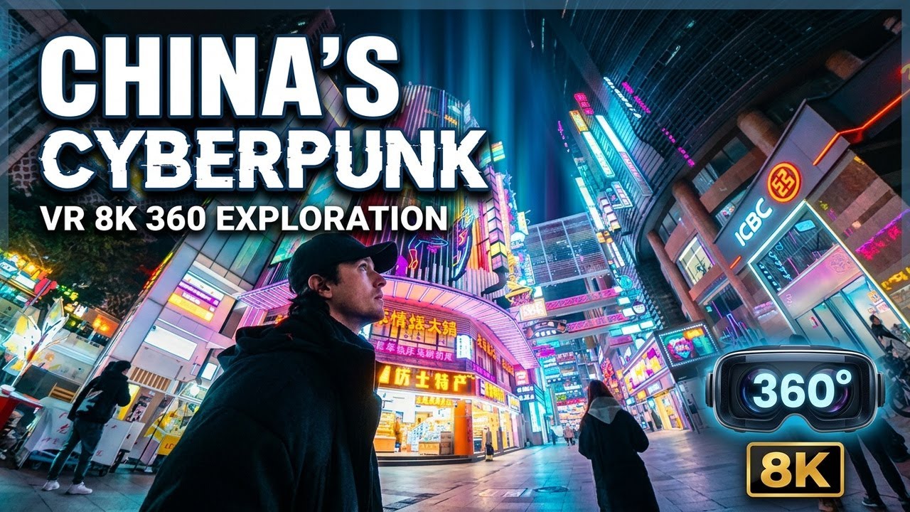 The MOST CYBERPUNK City on Earth in Virtual Reality | Chongqing, China (VR 8K 360)
