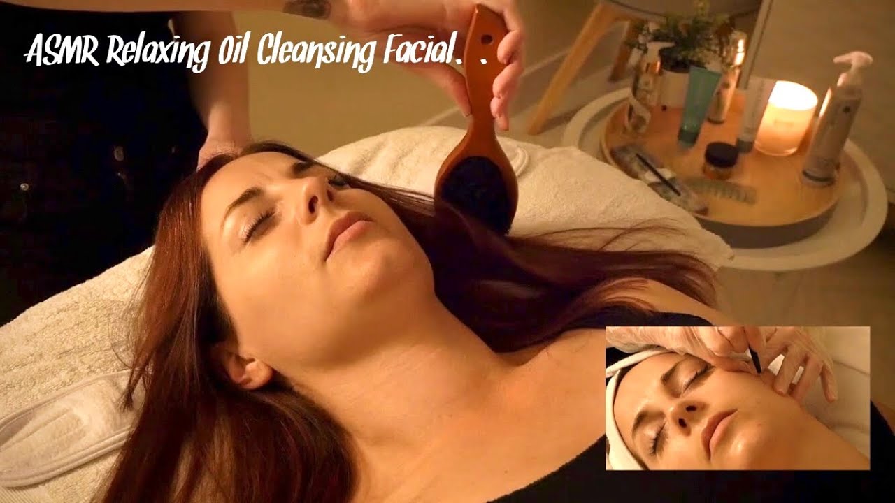 ASMR Relaxing Real Person Detoxifying Facial | Oil Cleansing Method | Scalp Massage | No Talking