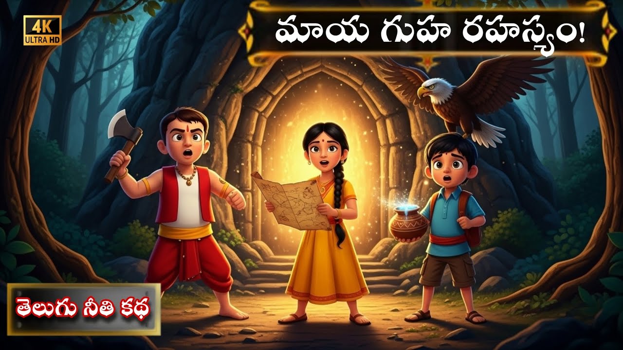 Telugu Stories - మాయ గుహ రహస్యం 😱 | Telugu Kids Story with Moral | iToons Telugu 