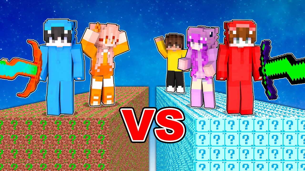 Desaf&iacute;o de LUCKY BLOCKS NOOBS vs LUCKY BLOCKS PROS (Minecraft)