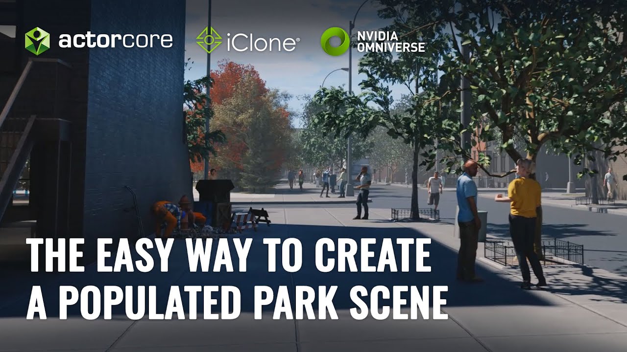 Create a Crowd in a Park with 3D People and Mocap Animation from the ActorCore 3D Store