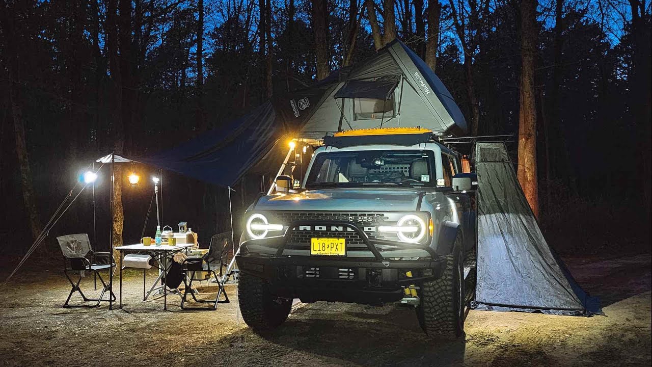 Peaceful Camping at Turkey Swamp with New ikamper Awning / Bronco Camper, Relaxing in a Cozy Shelter