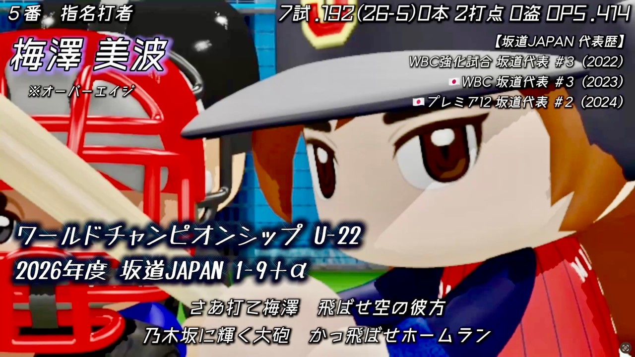 【流用】ワールドチャンピオンシップ u-22 2026 坂道JAPAN 1−9+α