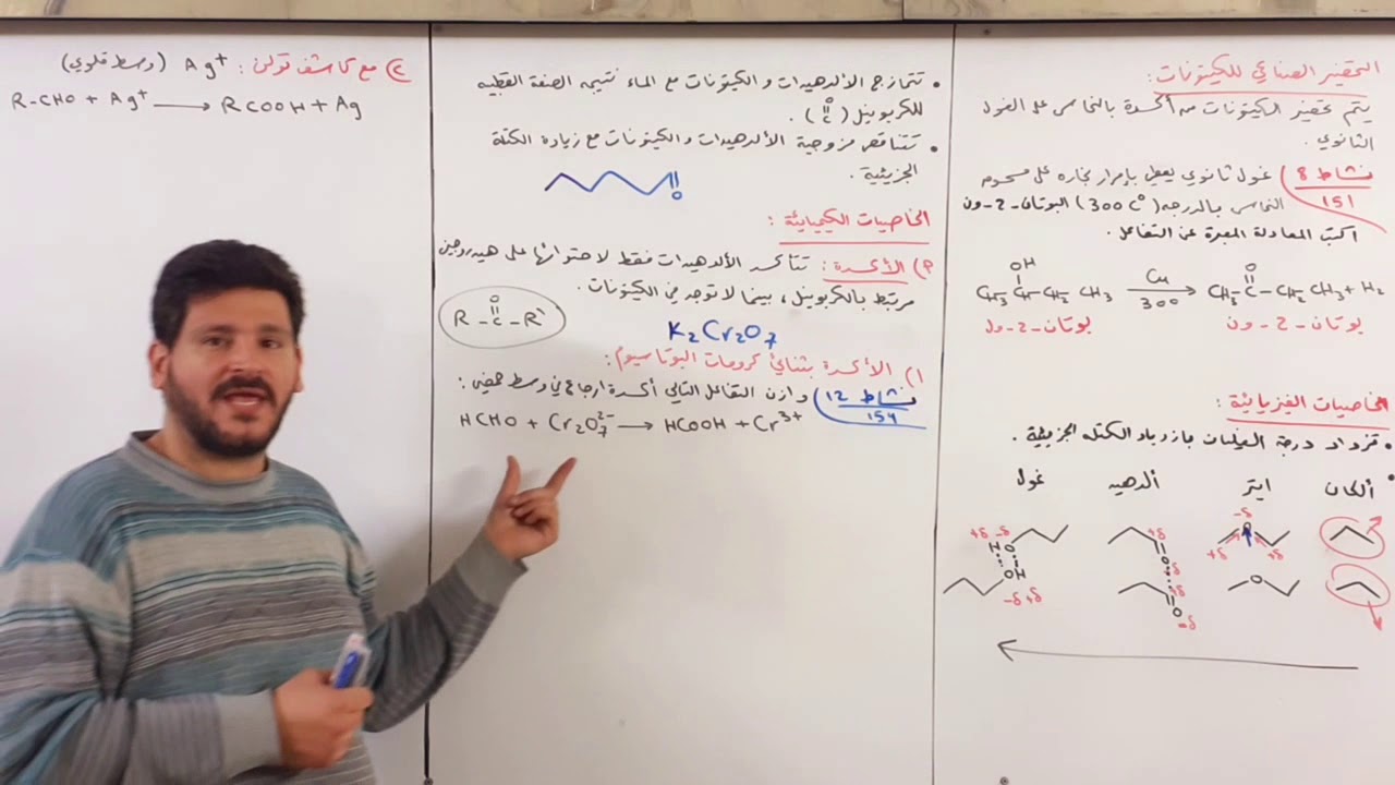 كيماء بكالوريا أ. رضا الكرم (الألدهيدات و الكيتونات) (المقطع الثاني)