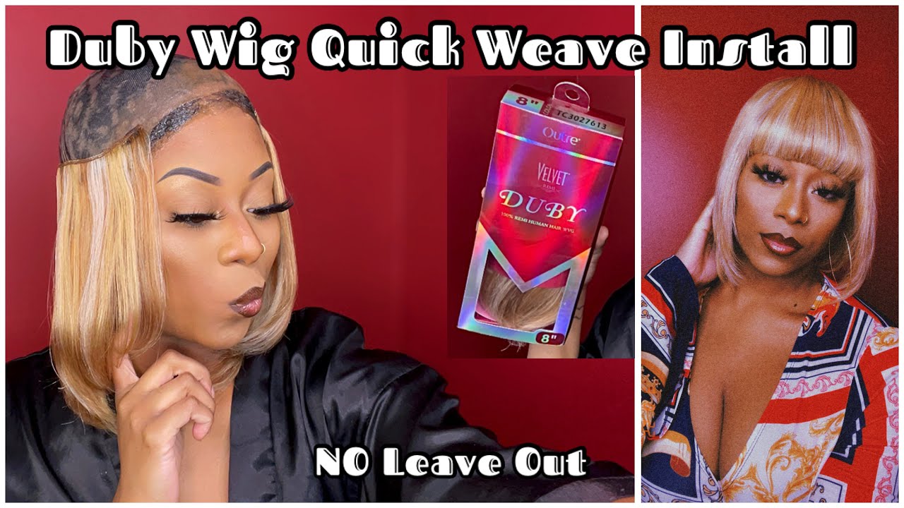 EASY SHORT BLONDE QUICK WEAVE | BOB WITH BANG | No Leave-Out | Faux Part | frizzeecurlz