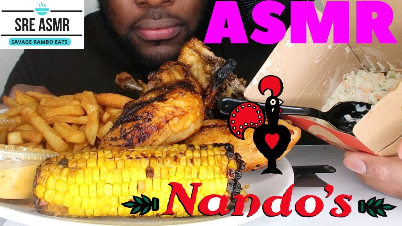 Eating Nandos Chicken ASMR Piri Piri Chicken Fries Eating Sounds
