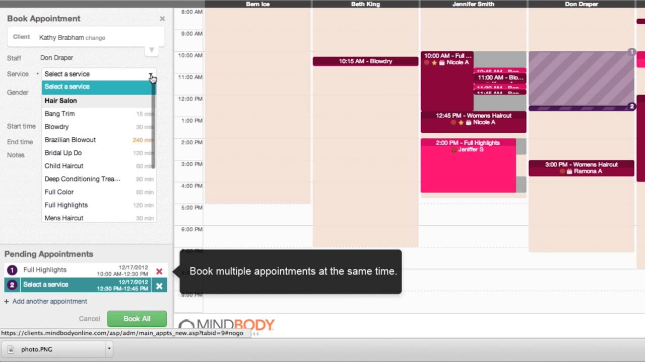 Multiple Booking with MINDBODY