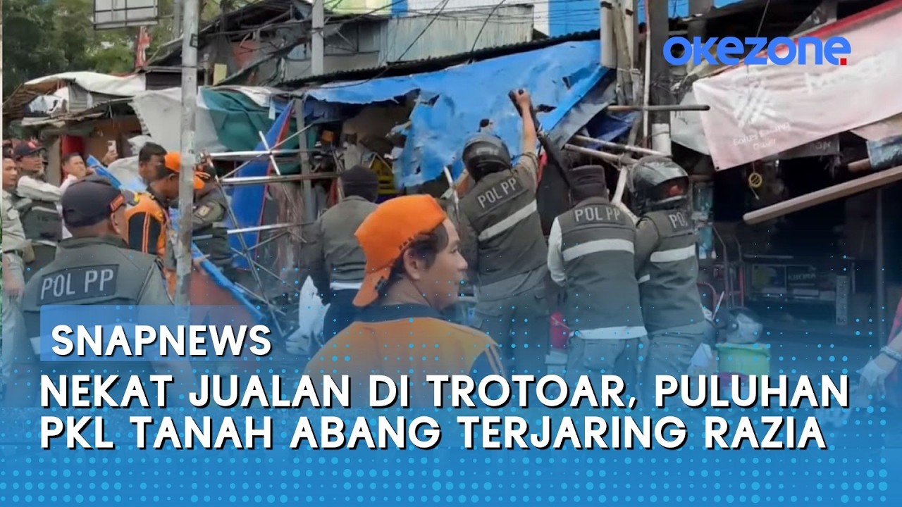Nekat Jualan di Trotoar, Puluhan PKL Tanah Abang Terjaring Razia