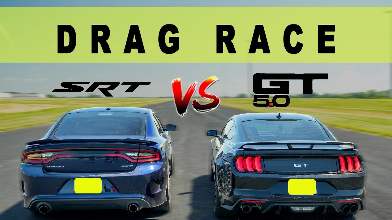 Ford Mustang GT 5.0 10 Speed vs Dodge Charger SRT 392, V8 battle! Drag and Roll Race.