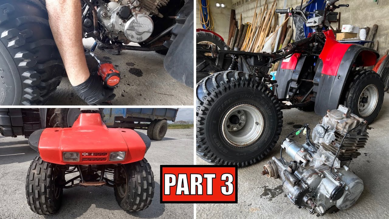 ENGINE REMOVAL HONDA BIG RED 300 - FRAME IS IN A BAD WAY!!