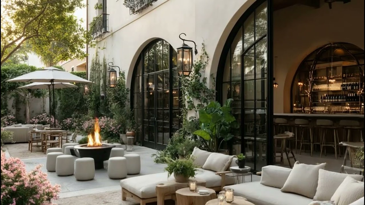 Relaxing Mediterranean Villa Ambience: 3 Hours of Peaceful Summer Night Sounds, Fire Pit, No Music