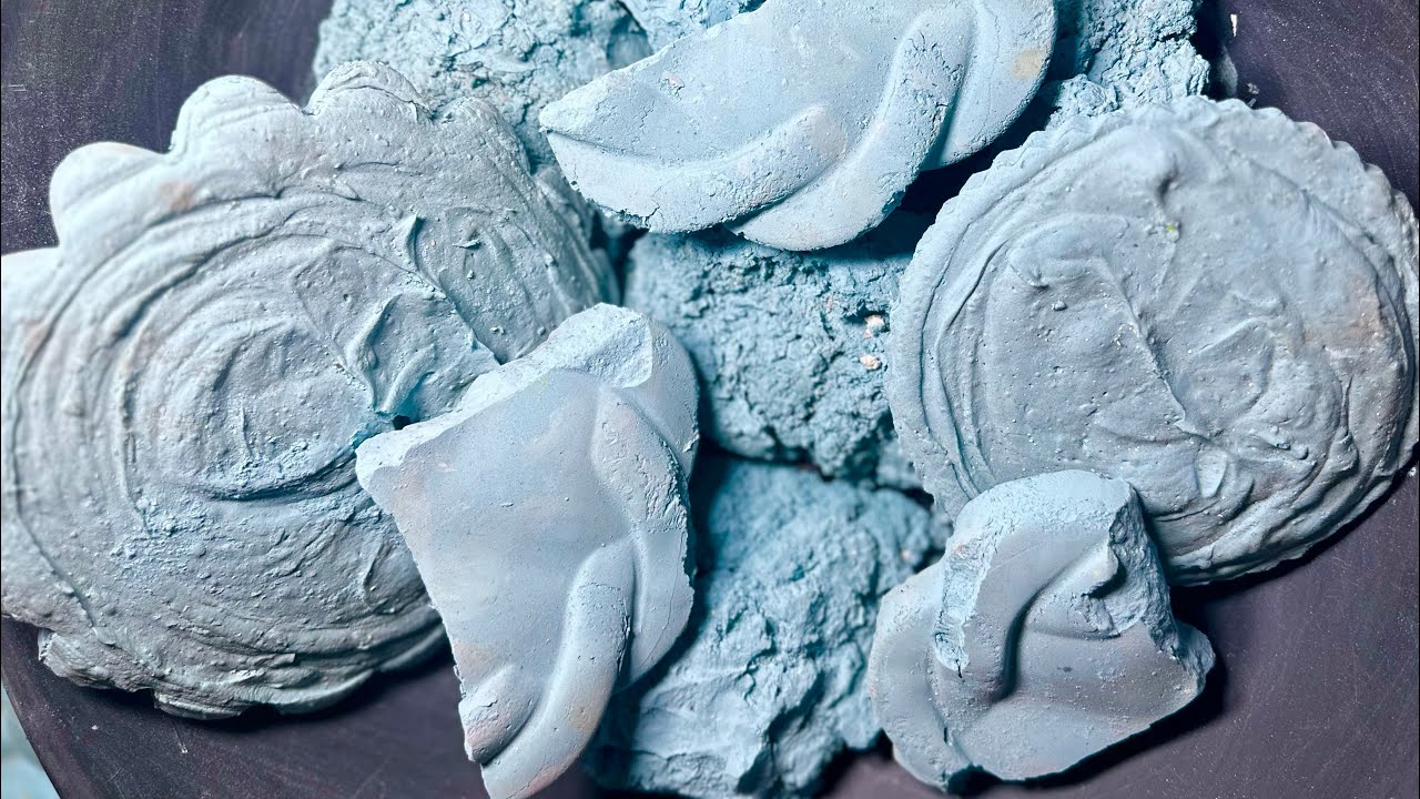 Deep blue pigment reformed | soft silky butter crush| satisfying | gymchalk | asmr video