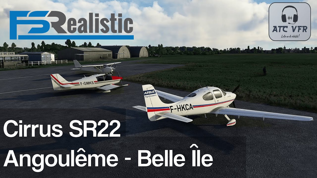 FS2020 - Navigation en Cirrus SR22 entre Angoulême et Belle Île / ATC VFR