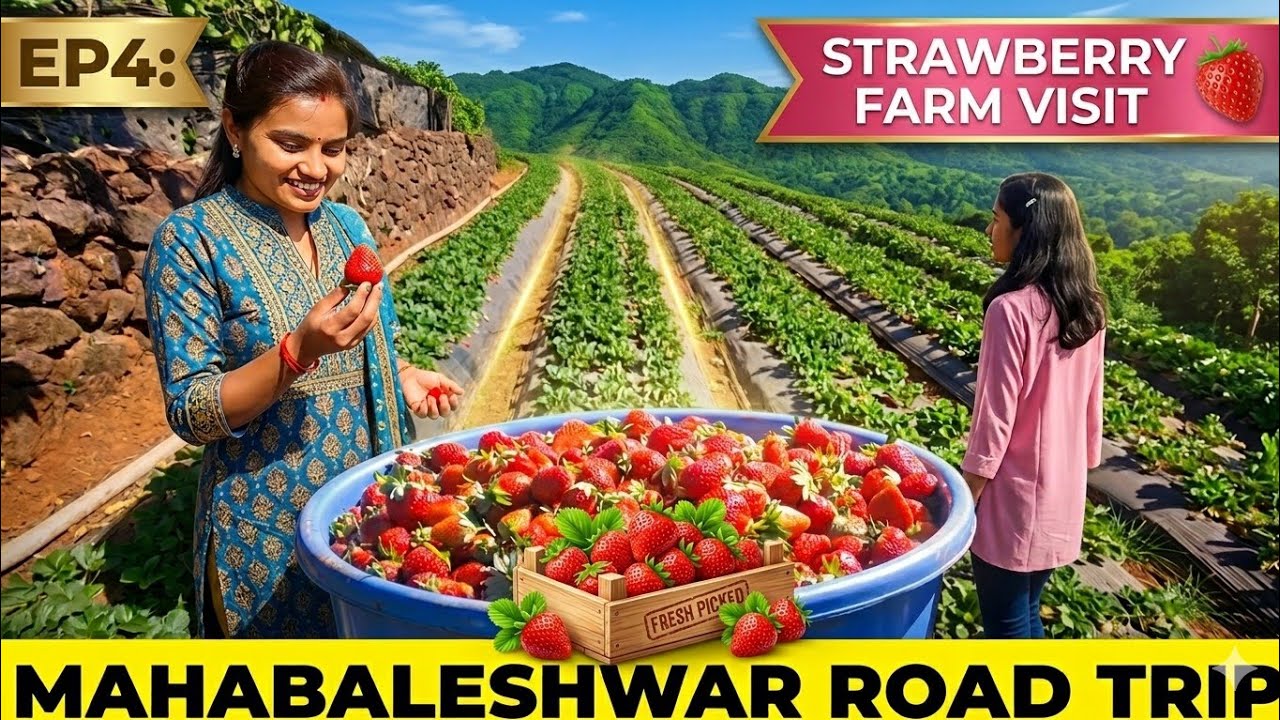 EP4: Strawberry 🍓 Farm Visit in Mahabaleshwar | Mapro Garden Mahabaleshwar | Mahabaleshwar Road Trip