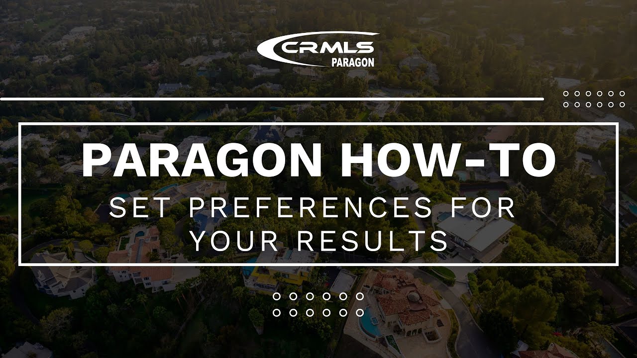 [Paragon How-To] Set Preferences for your Results