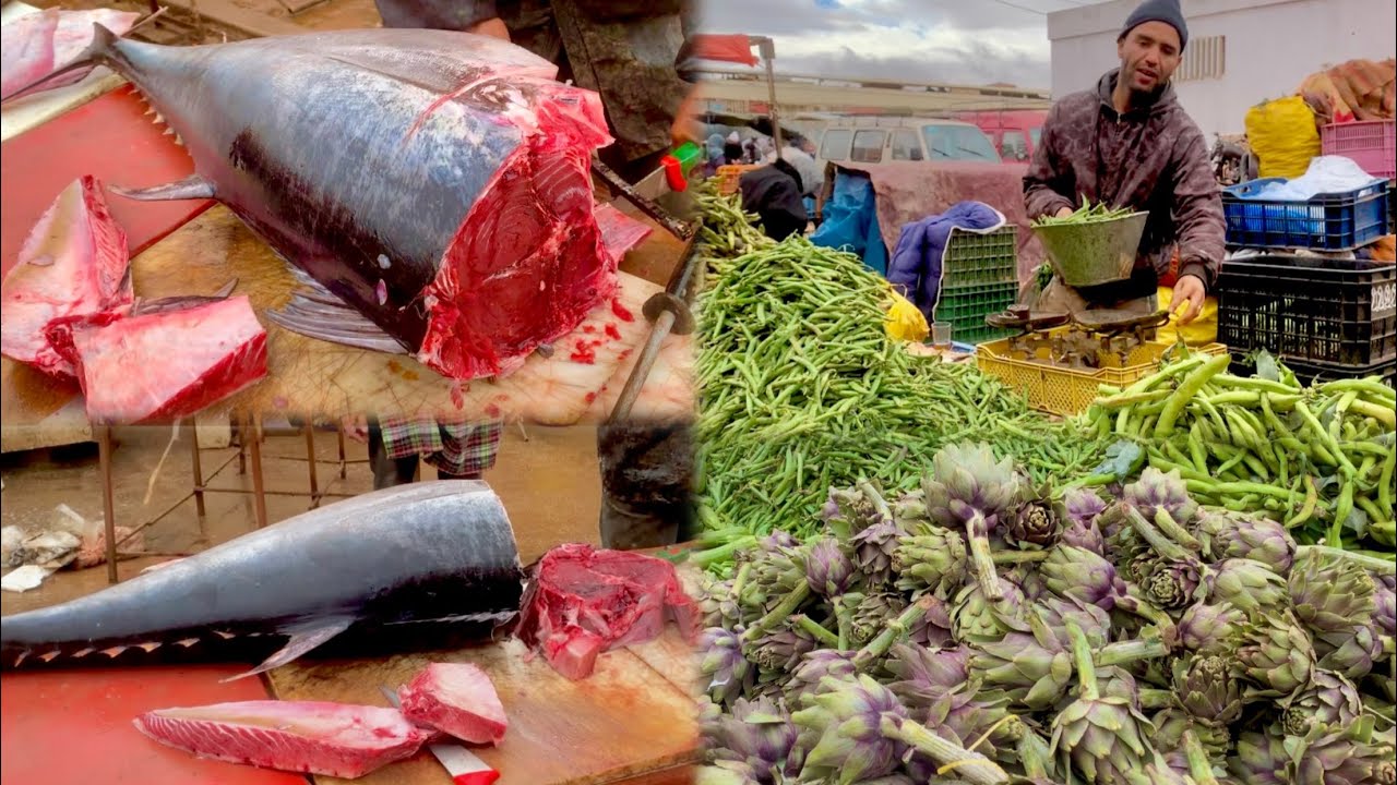 أثمنة الأسماك والخضر في سوق الازاري مع تساقط امطار الخير8/2/2026🇲🇦