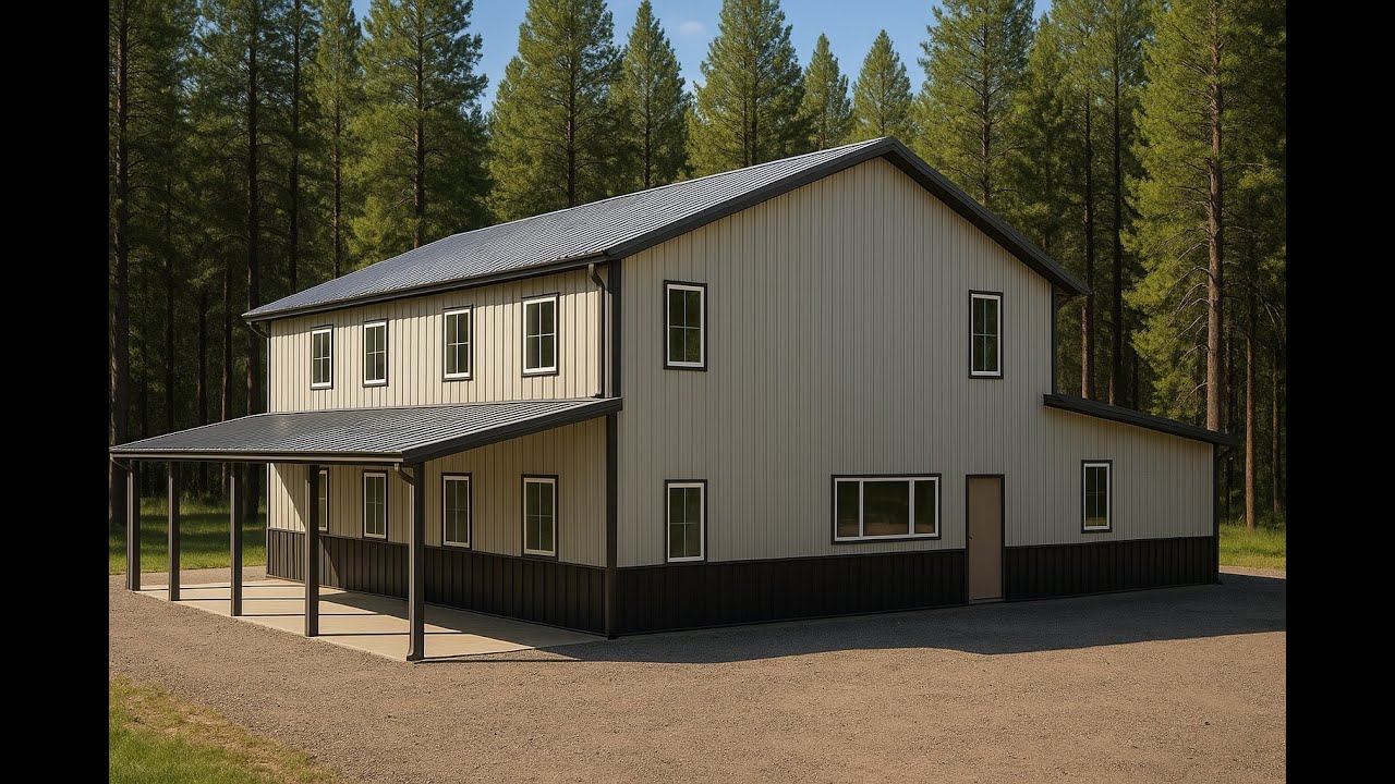 Ultimate 40x55 Gable Roof Barndominium Kit [With Carport!]