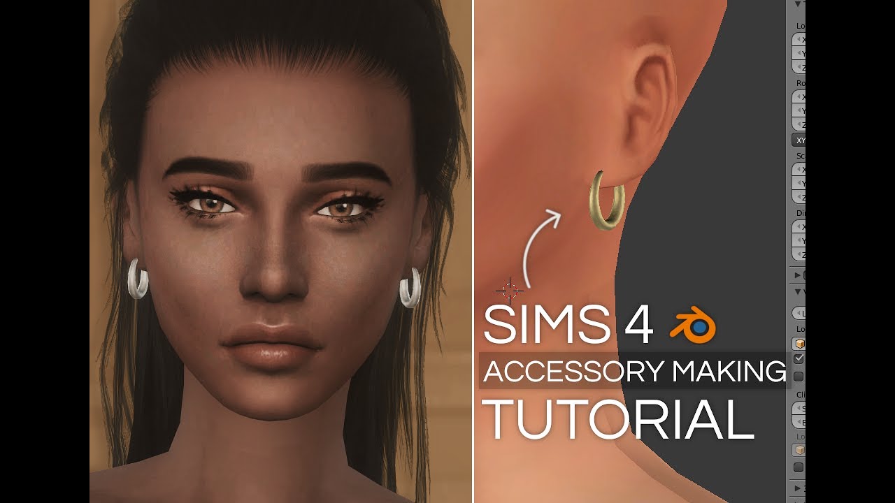 Sims 4 CC Making Process / Hoop Earrings Tutorial