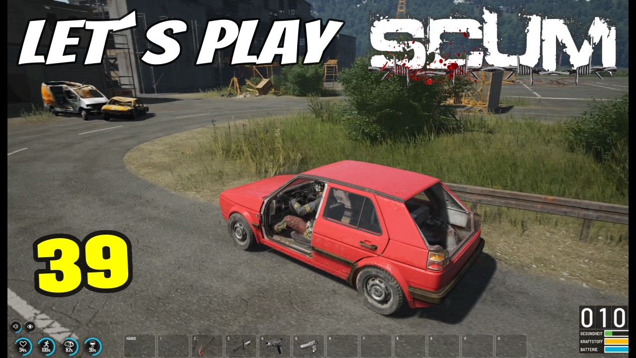 SCUM - 2025 V1.2 - Flugplatz erkunden, niedergeschossen! Auto wieder gefunden!