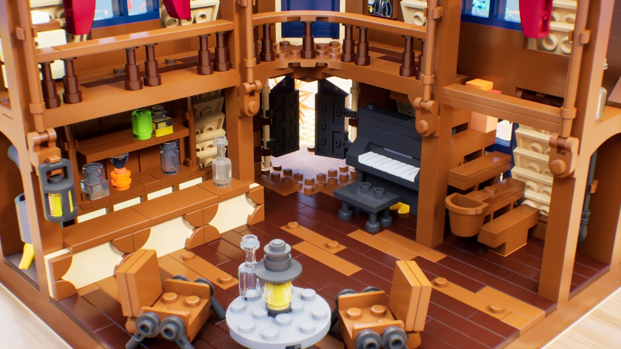 Салун Дикого Запада &mdash; детальная анимация в стиле LEGO.