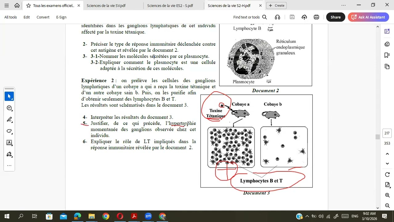 SV session 2017 (1) et 2016 (2) immunologie