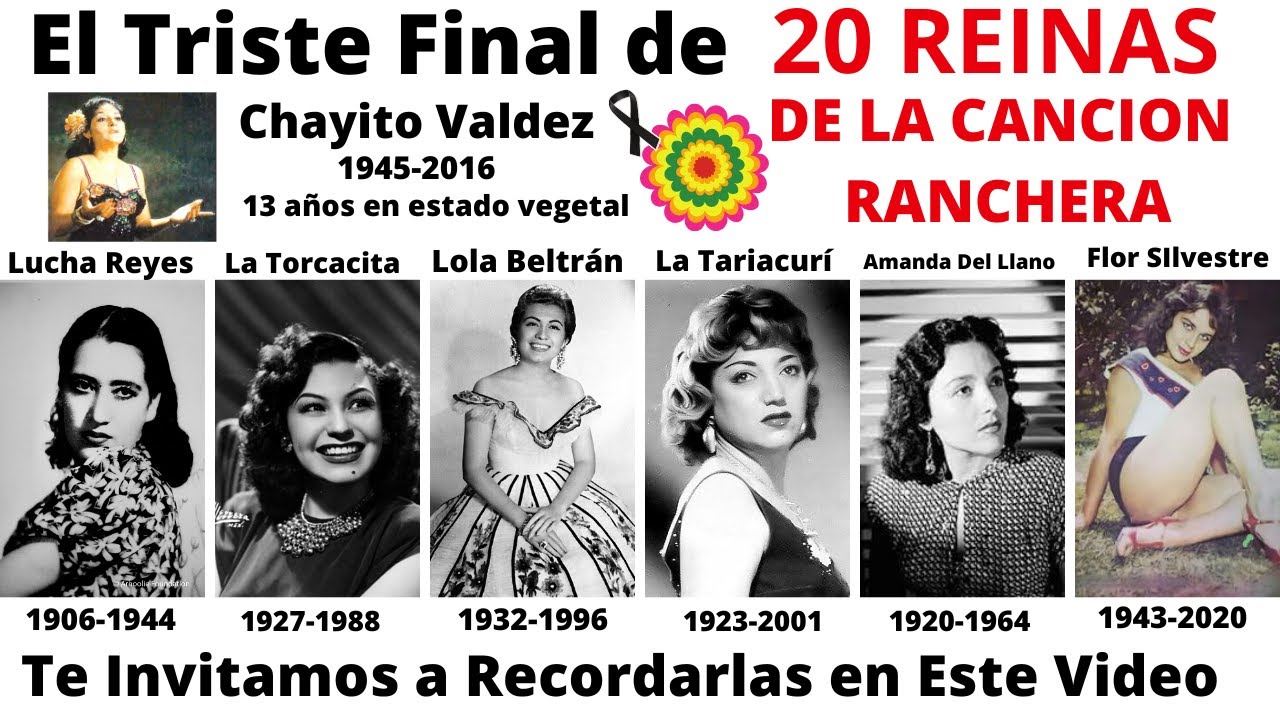 El triste Final de las Reinas de la Cancion Ranchera | Cantante ya Fallecidas